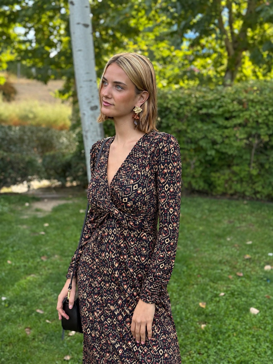 Vestido Adele Étnico Gris