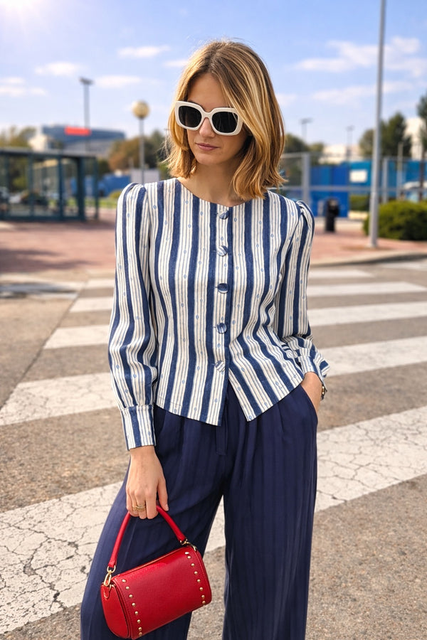 Chaqueta Estampado Azul