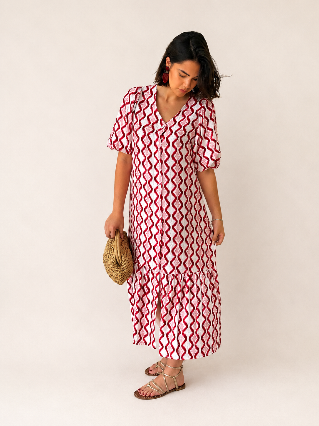 Vestido Santa Margarita Fresa