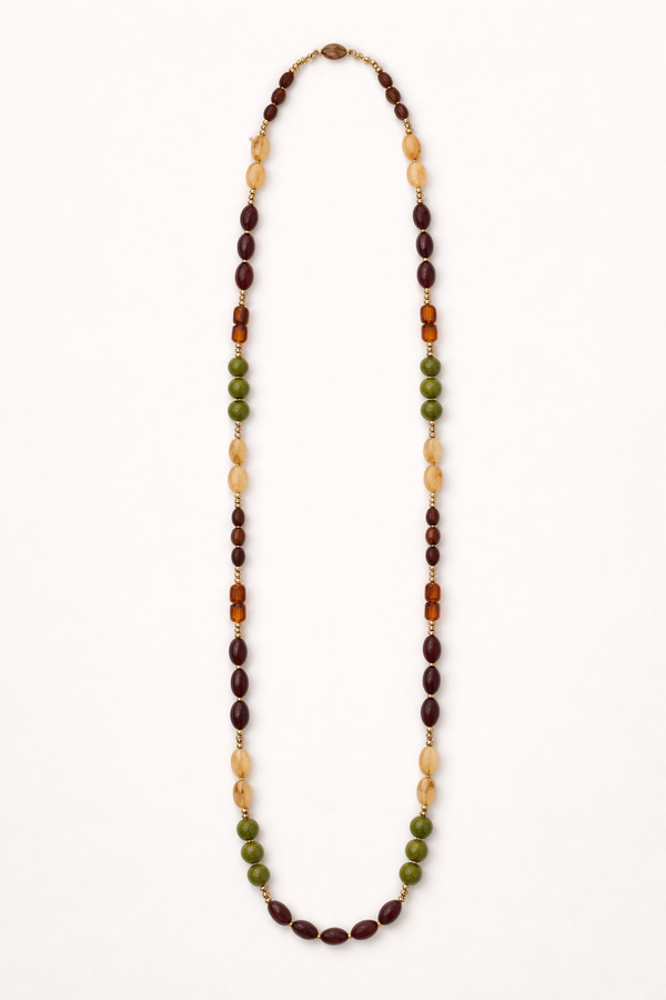 Collar Largo Piedras Colores