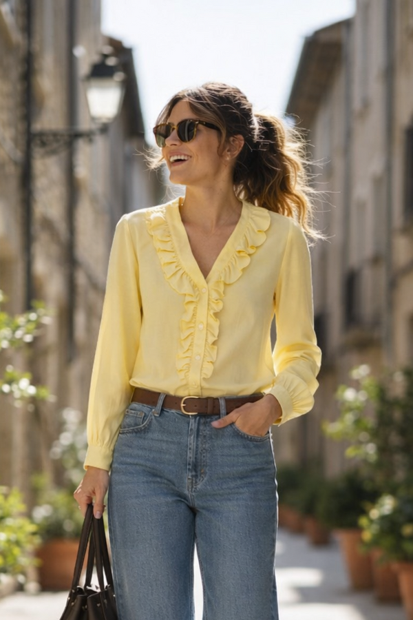 Camisa Lisa Amarilla