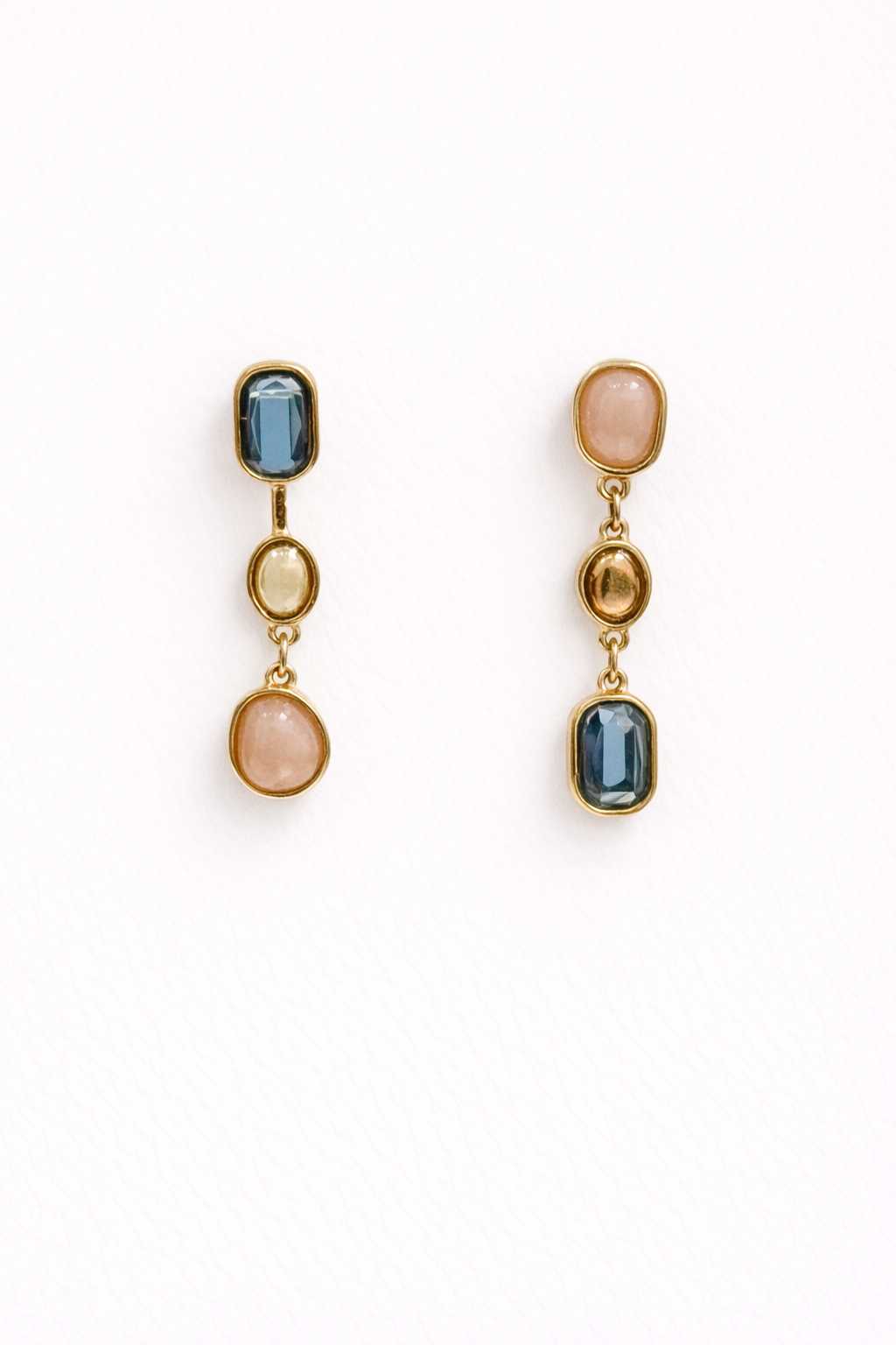 Pendientes Cristal Rosa y Turquesa