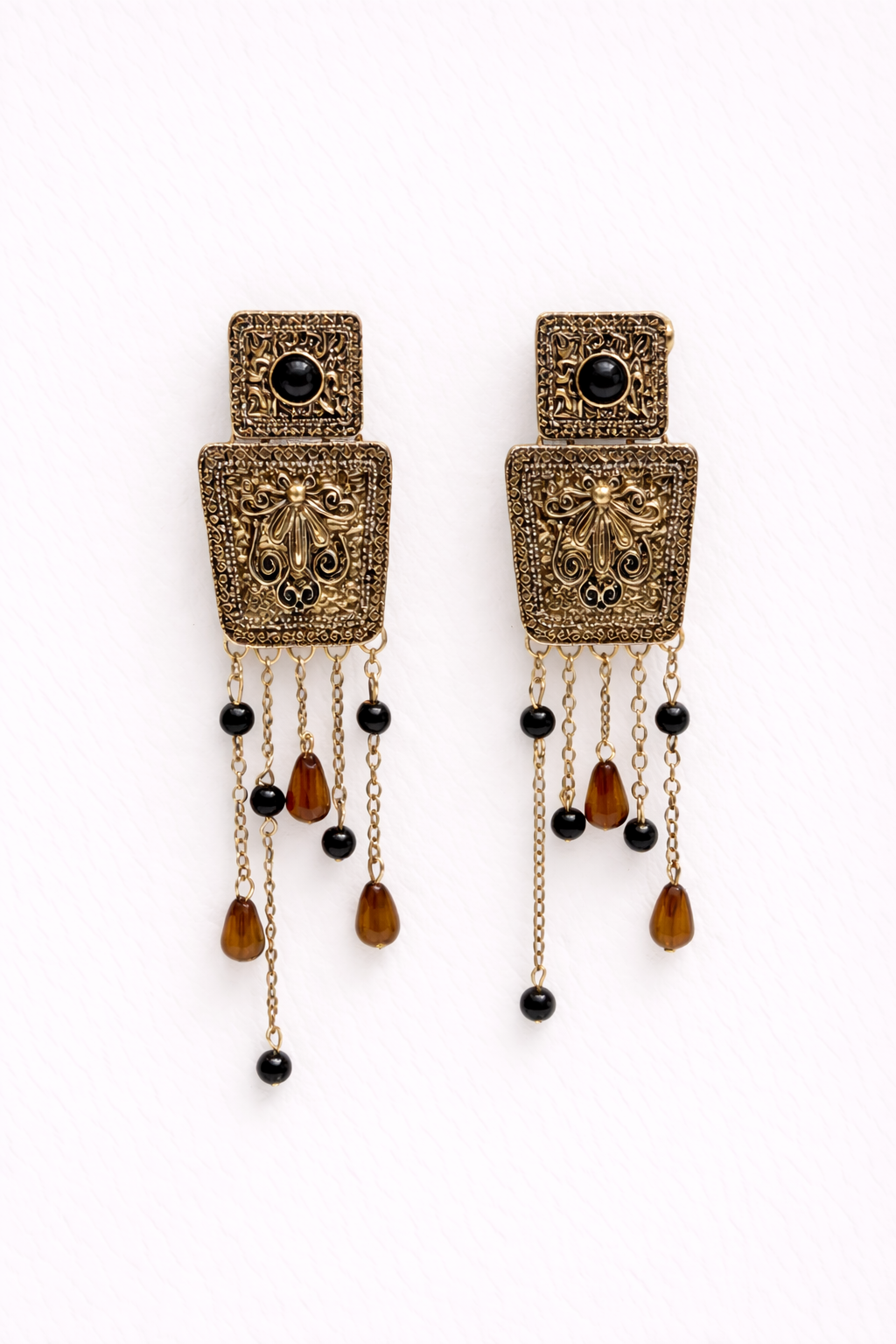 Pendientes Étnicos Negro y Marrón