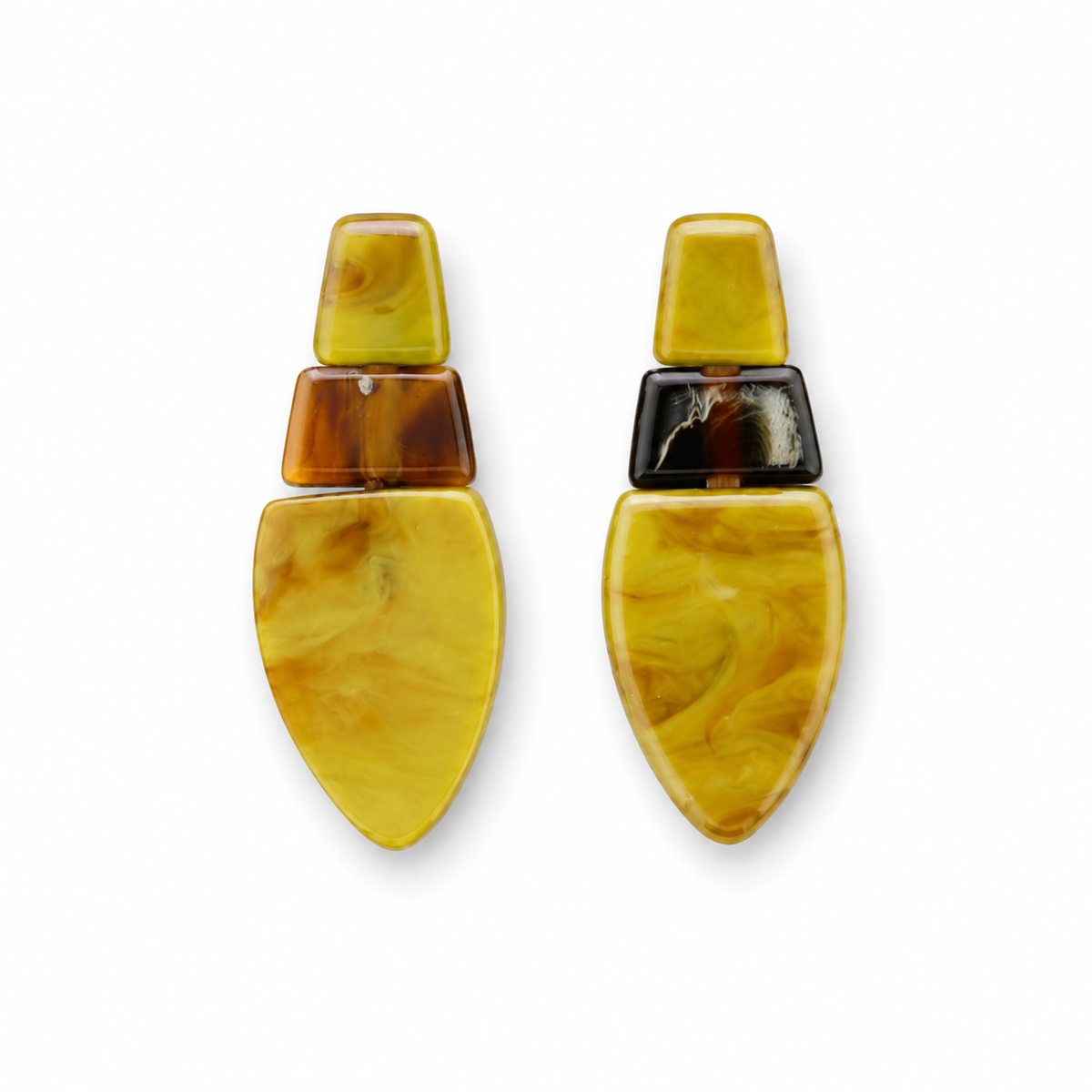 Pendientes Flecha Resina Mostaza