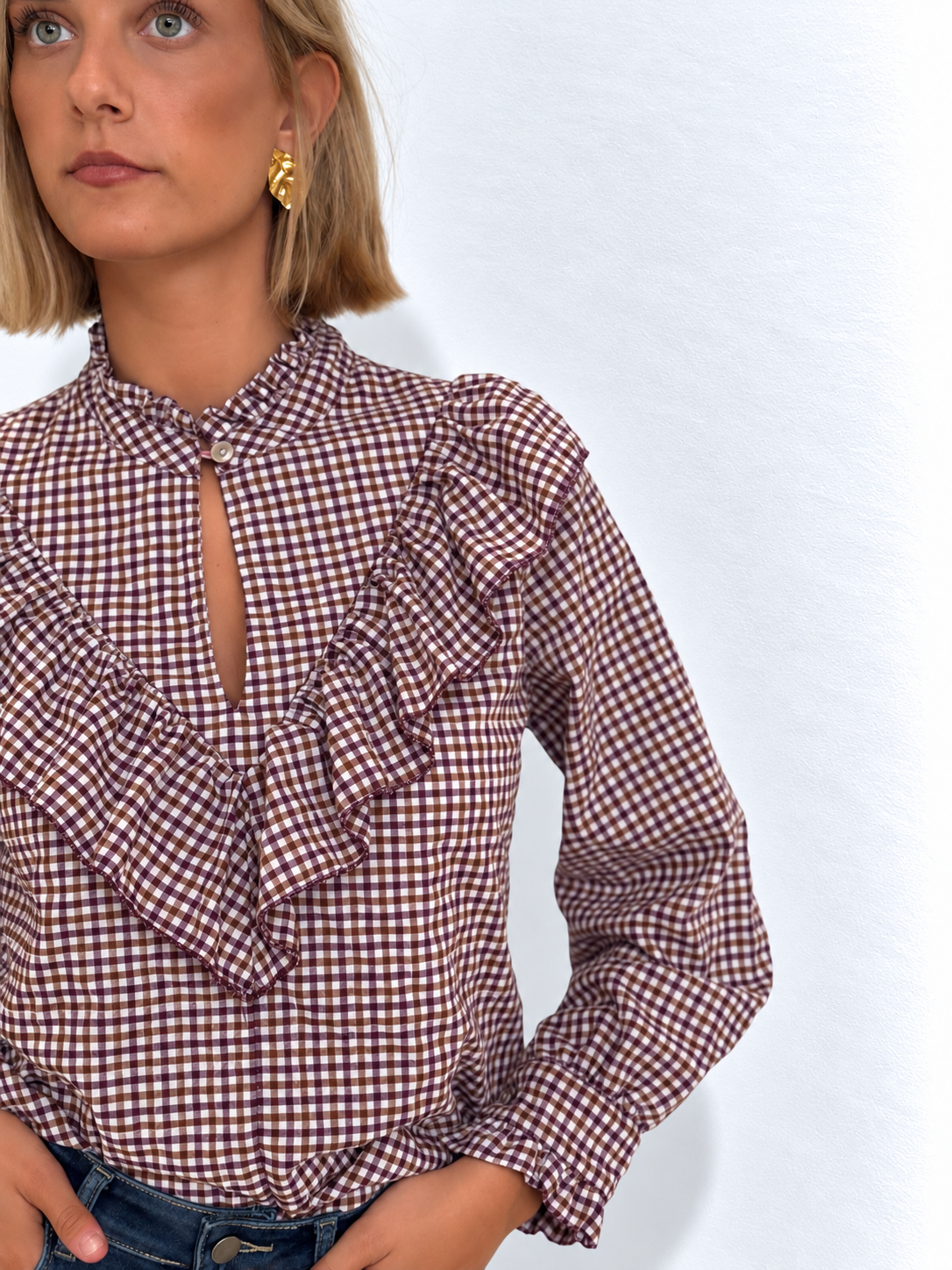 Camisa Vichy Burdeos