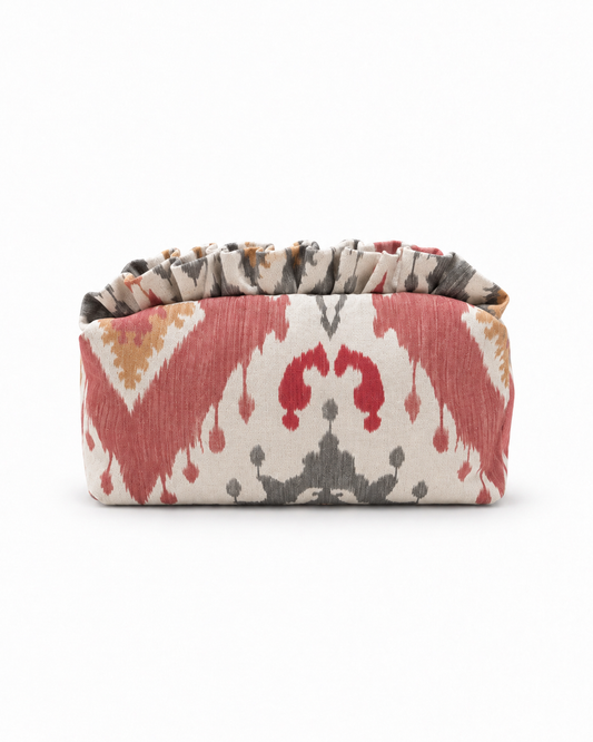 Neceser Grande Tapicería Ikat Burdeos y Gris