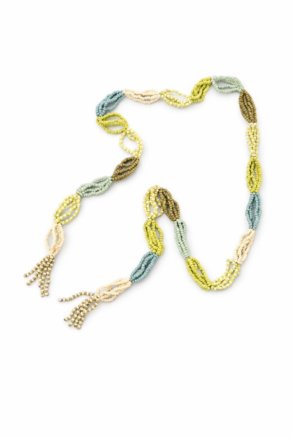 Collar Largo Abalorios Verdes