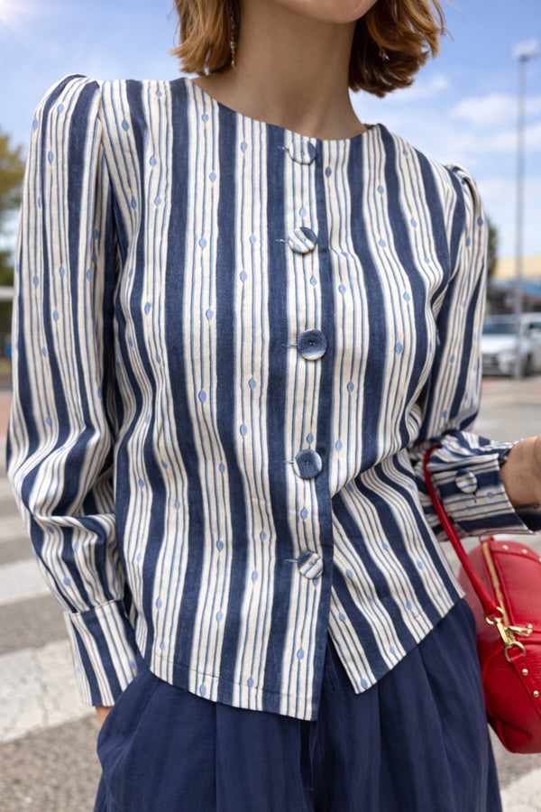 Chaqueta Estampado Azul