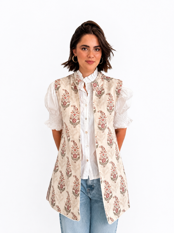 9MÁS5 Green and Rustic Beige Vest
