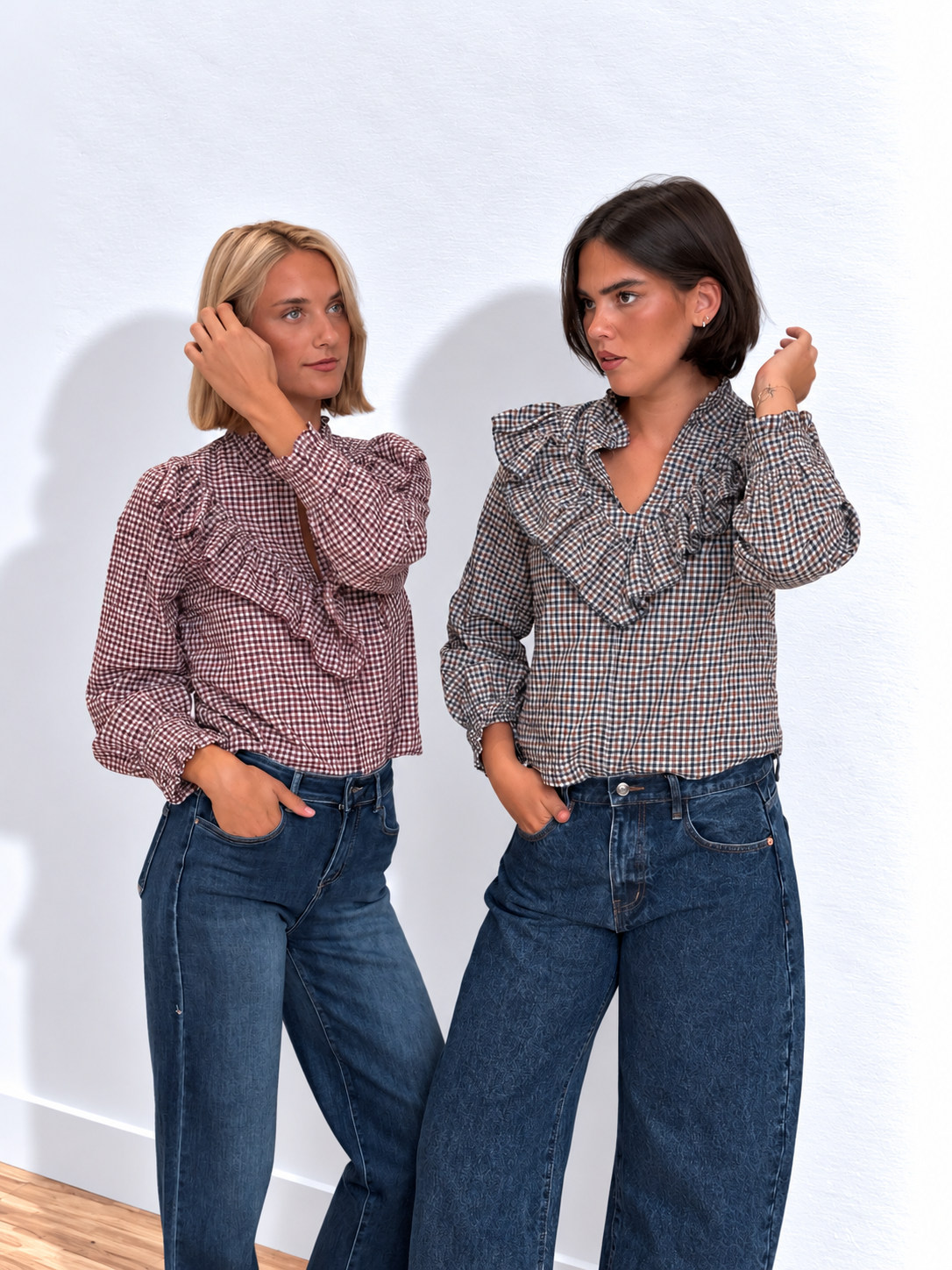 Camisa Vichy Burdeos