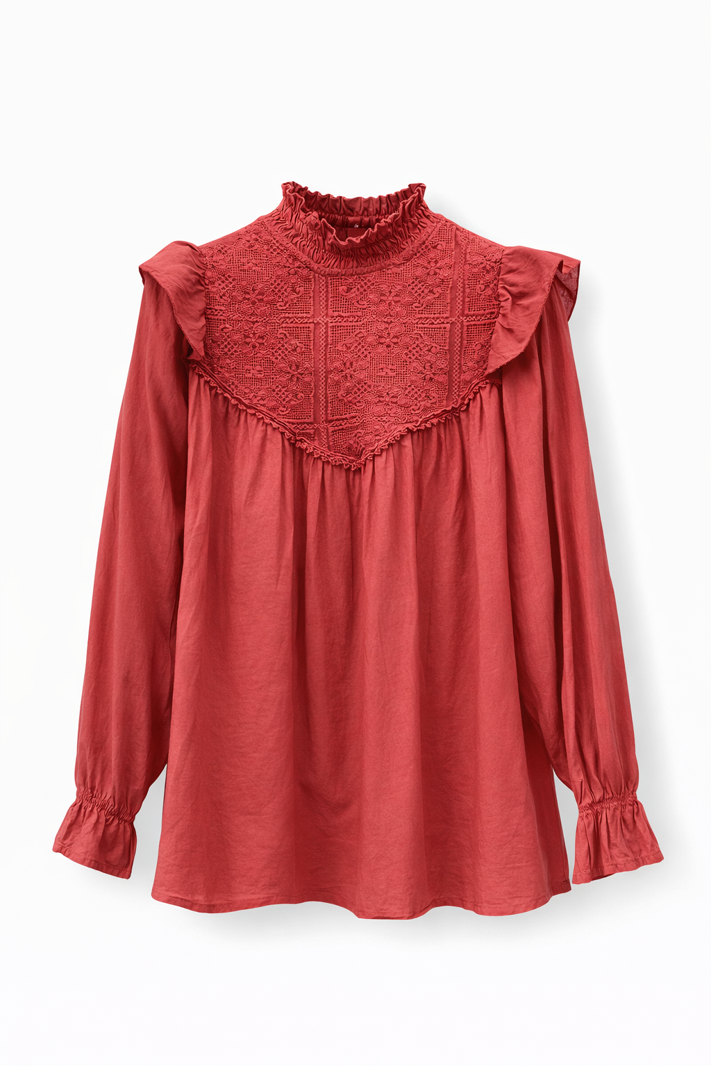 Camisa Crochet Coral