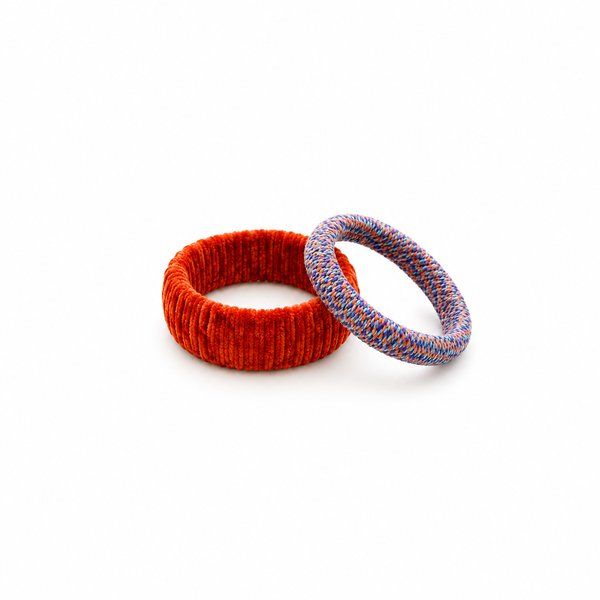 Pack Pulseras Terciopelo Teja