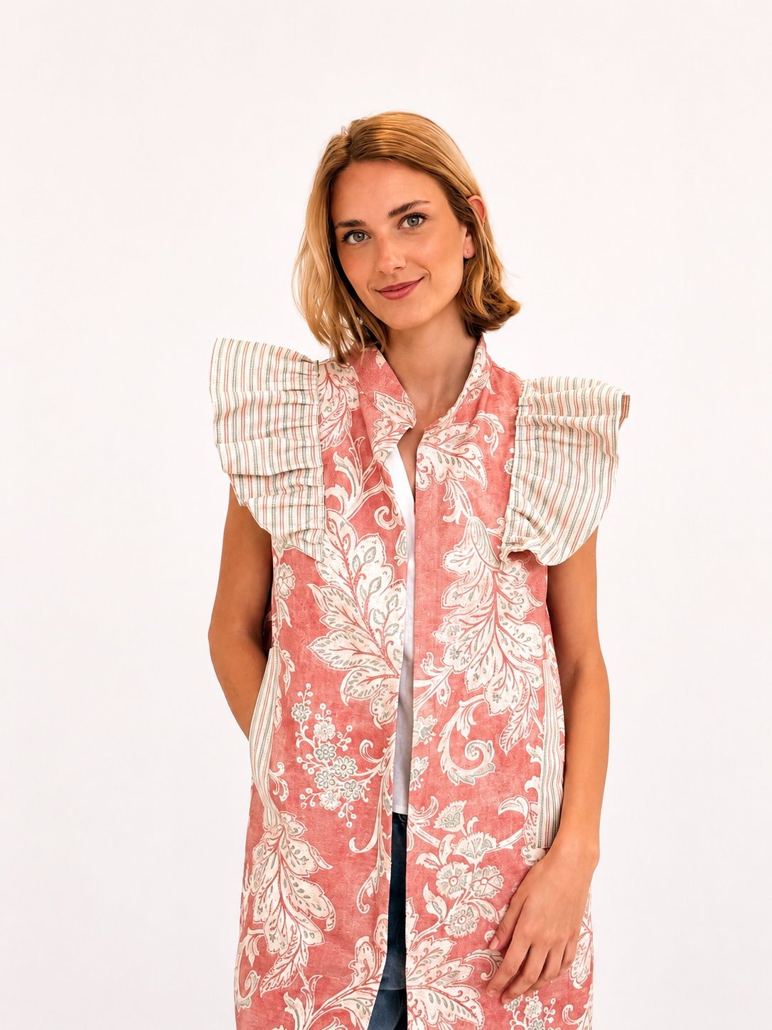 9MÁS5 Green and Rustic Beige Vest