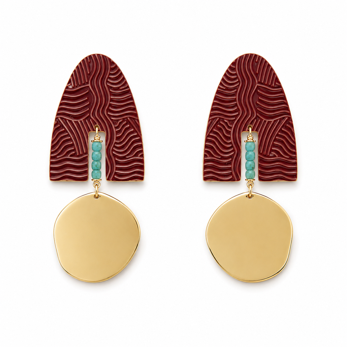 Pendientes Esmaltados Burdeos
