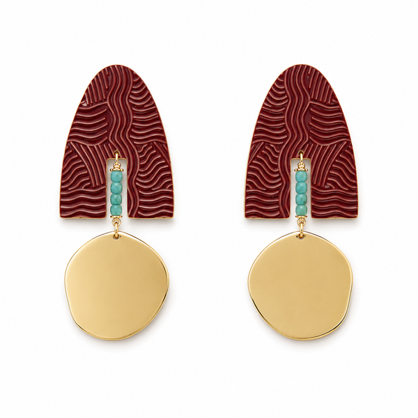 Pendientes Esmaltados Burdeos