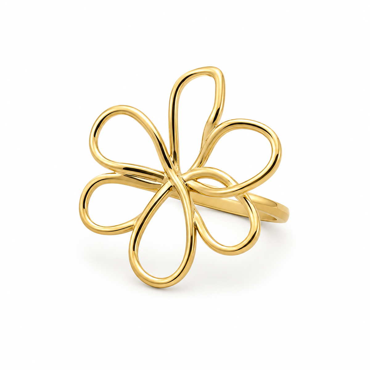 Anillo Acero Flor