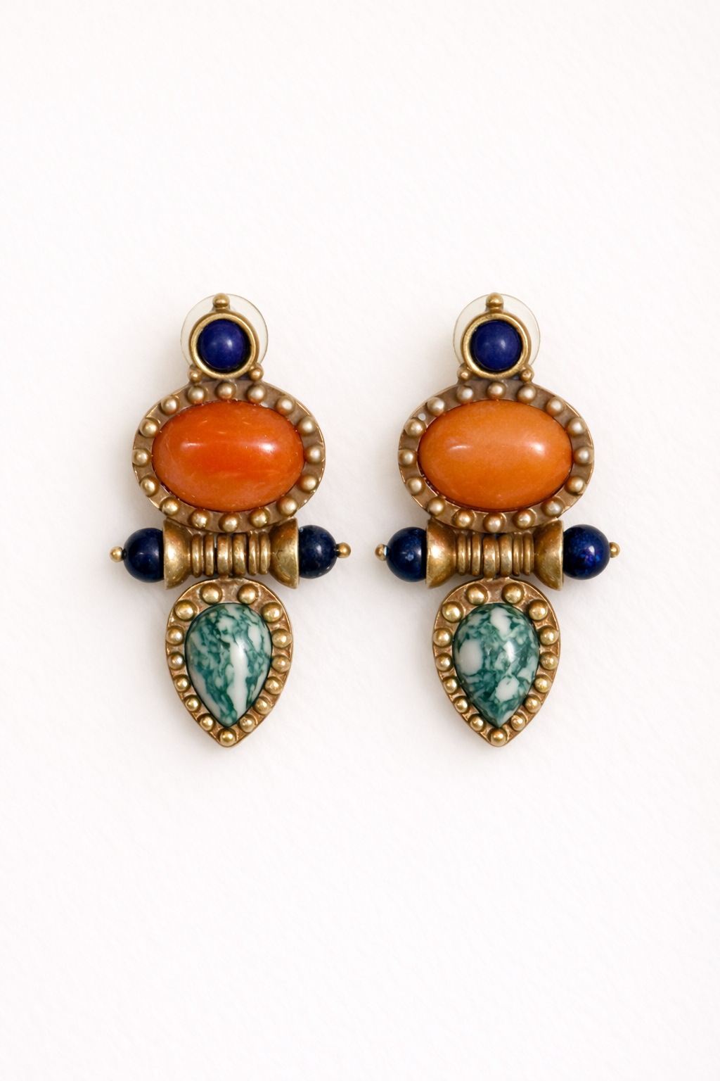 Pendientes Étnicos Azulón y Naranja