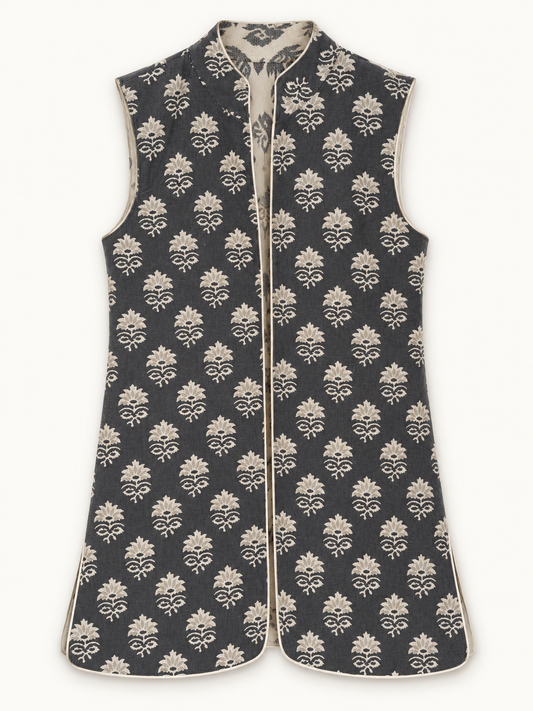 9MÁS5 Green and Rustic Beige Vest