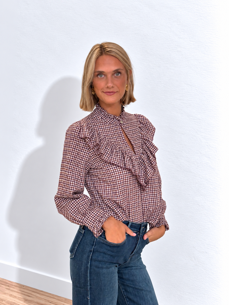 Camisa Vichy Burdeos