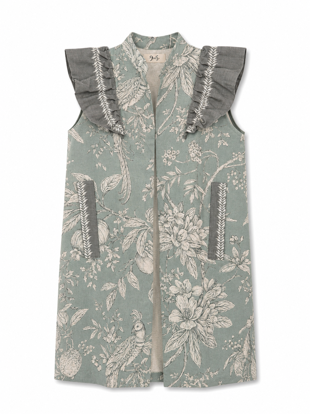 9MÁS5 Green and Rustic Beige Vest