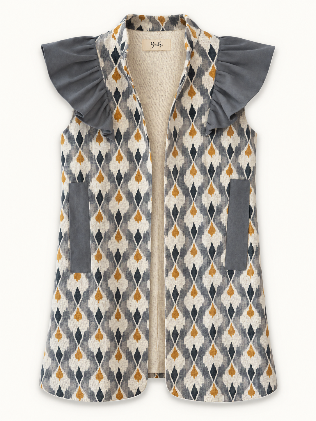 9MÁS5 Green and Rustic Beige Vest