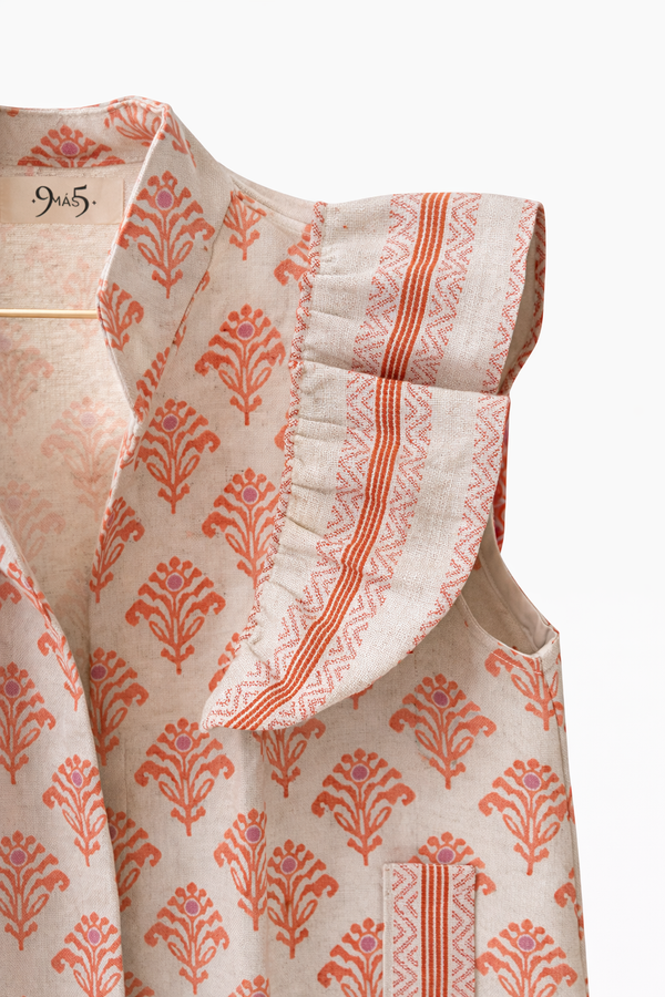 Chaleco 9MÁS5 Ikat Naranja