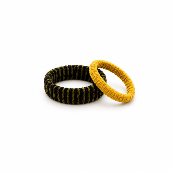 Pack Pulseras Terciopelo Verde y Mostaza