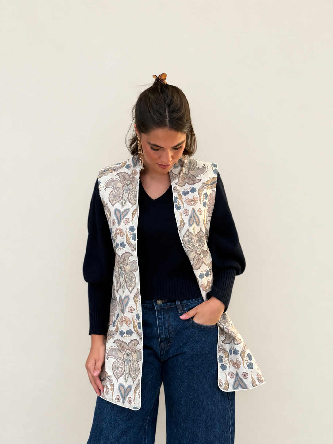 9MÁS5 Green and Rustic Beige Vest