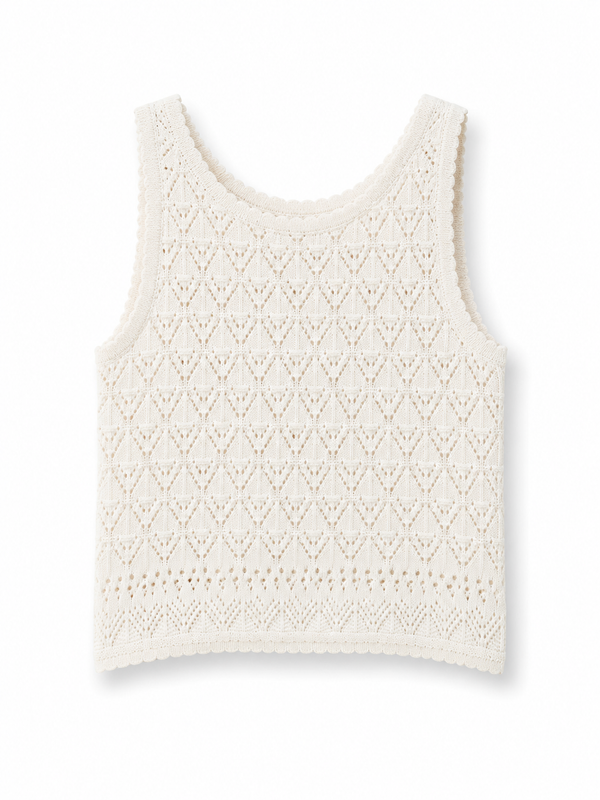 Top Crochet Beige