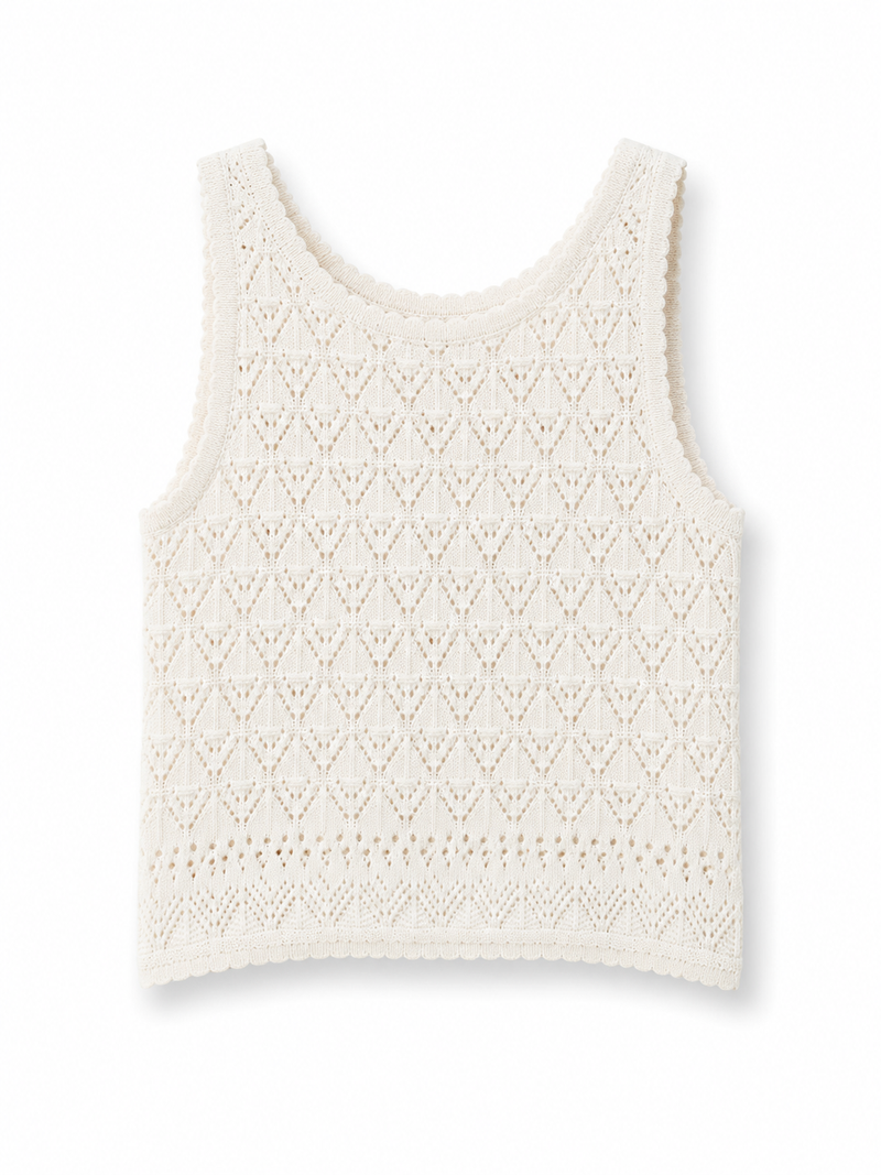 Top Crochet Beige