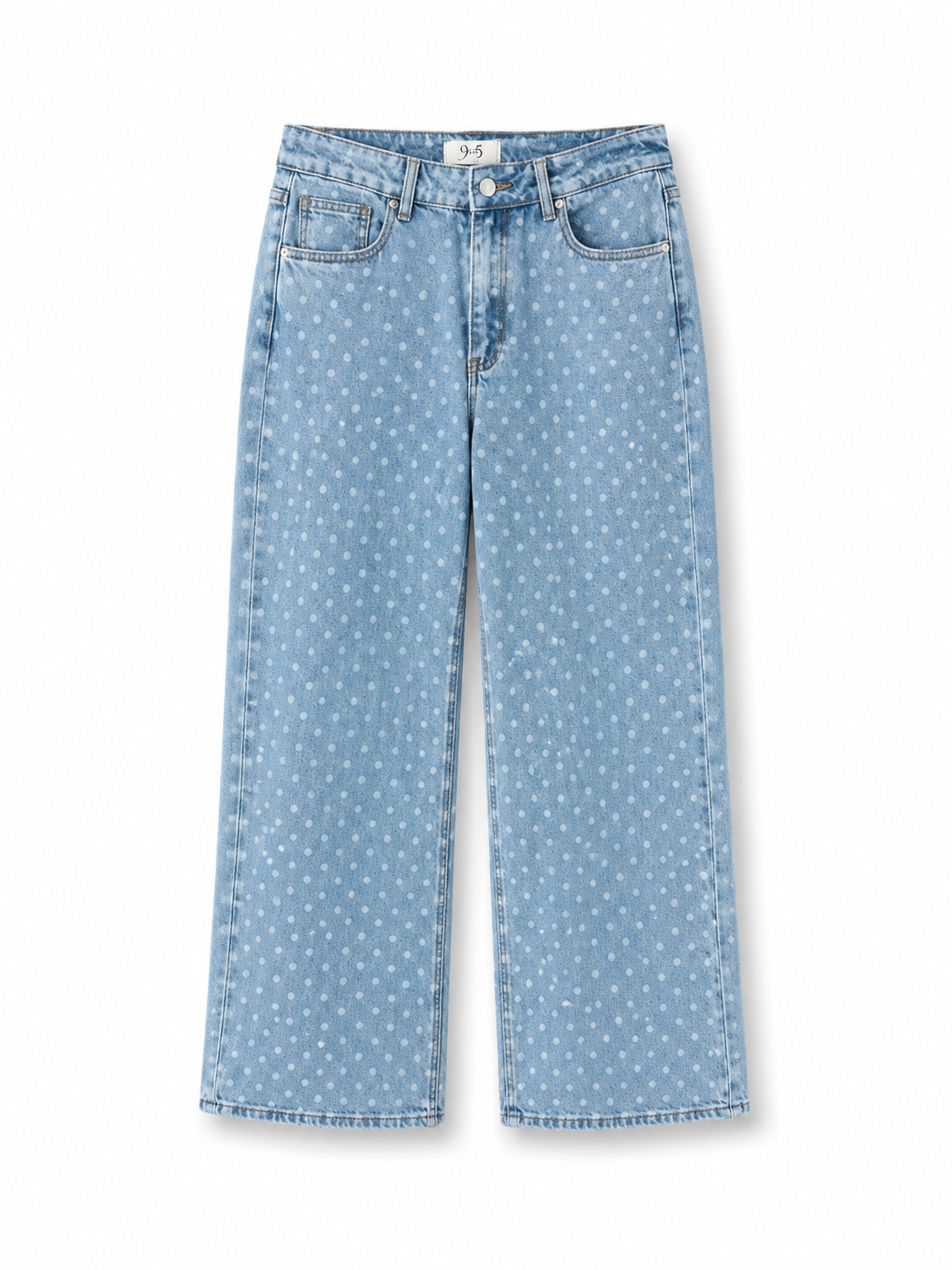 Pantalón Vaquero Claro Lunares