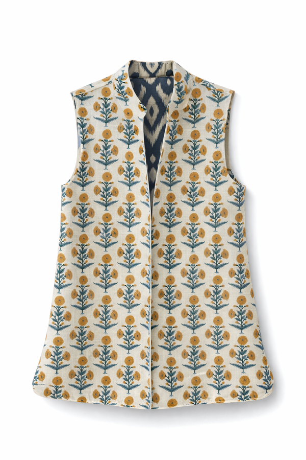 9MÁS5 Green and Rustic Beige Vest