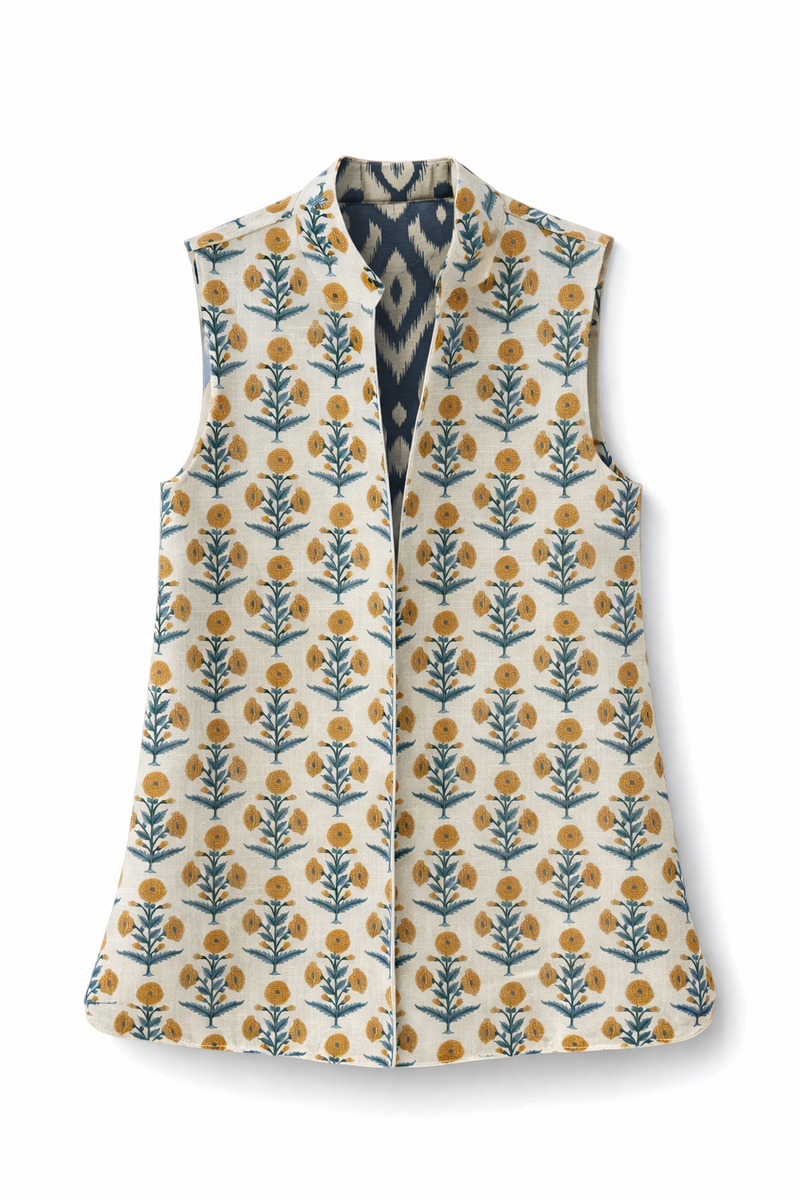 9MÁS5 Green and Rustic Beige Vest