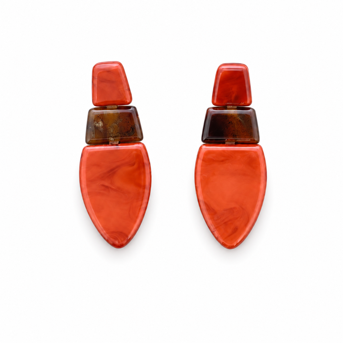 Pendientes Flecha Resina Naranja