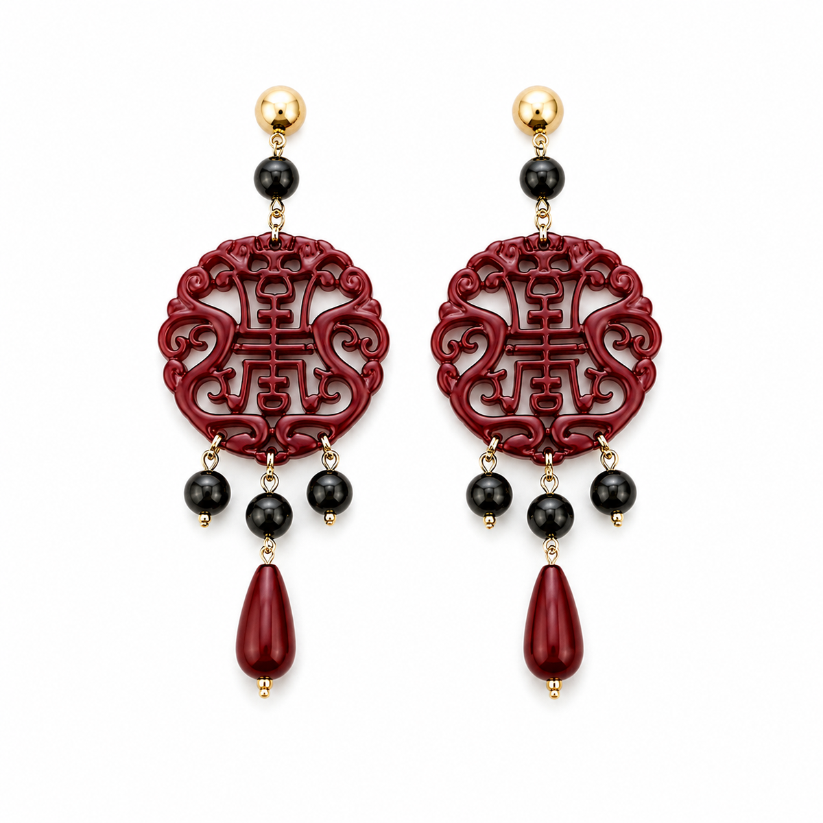 Pendientes Filigrana Burdeos