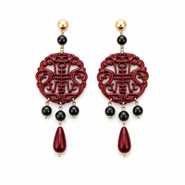 Pendientes Filigrana Burdeos