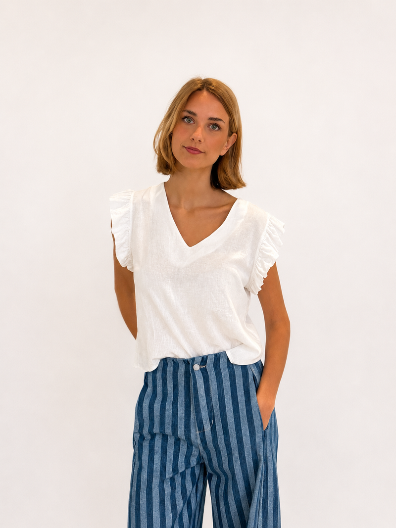 Pantalón Baloon Rayas Vaqueras Oscuras