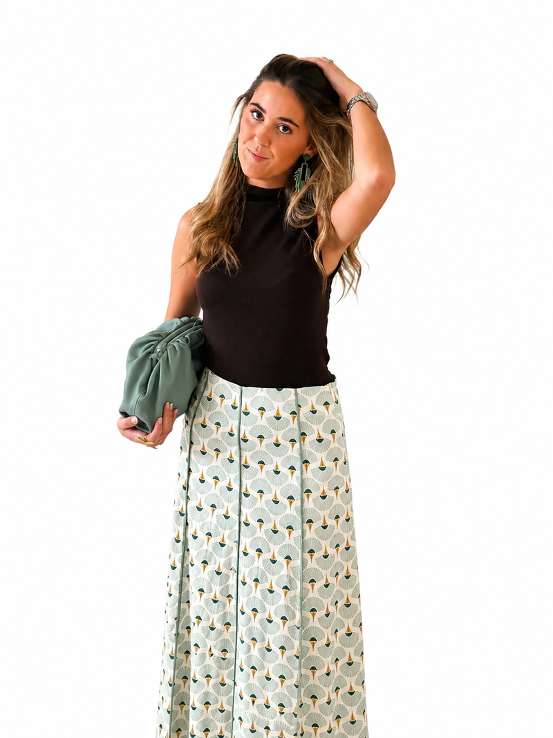 Falda Duna Abanicos Verde