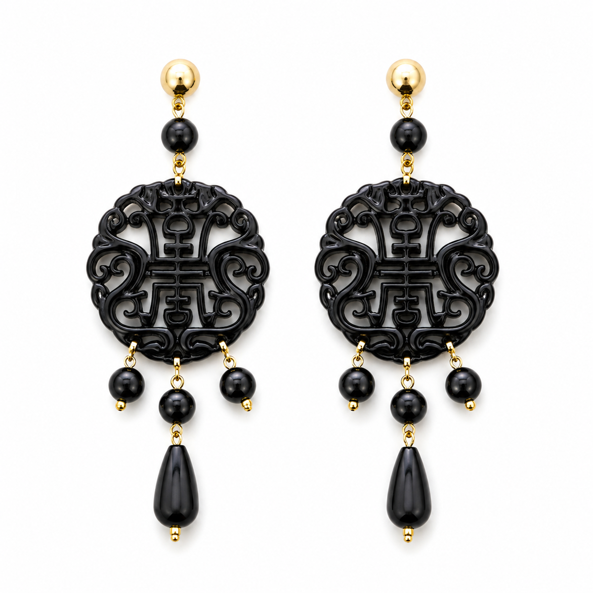 Pendientes Filigrana Negros