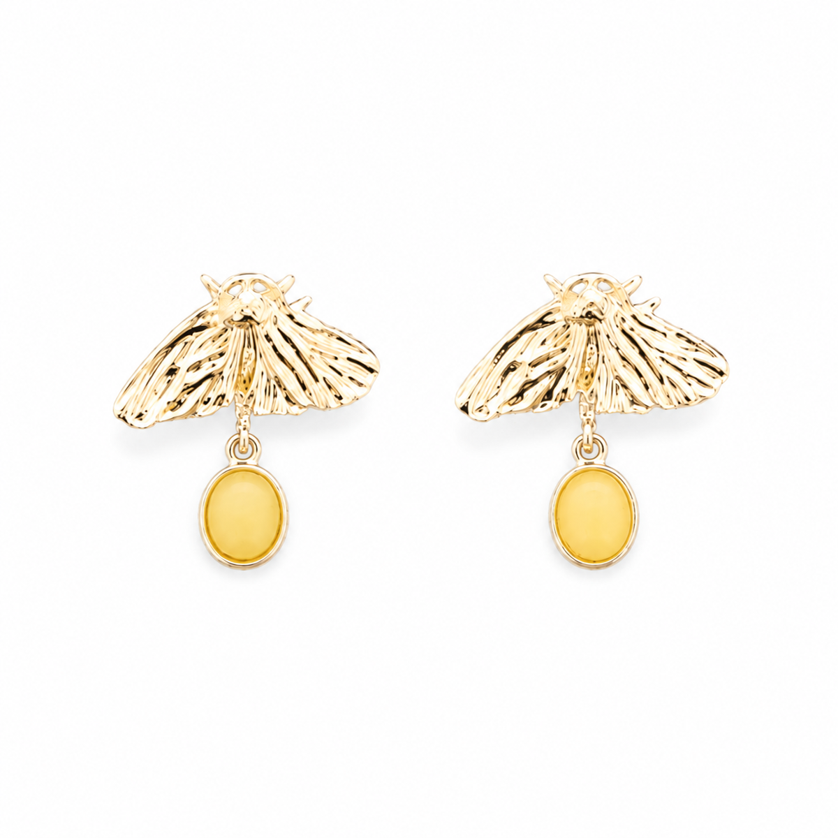 Pendientes Polilla Piedra Amarilla