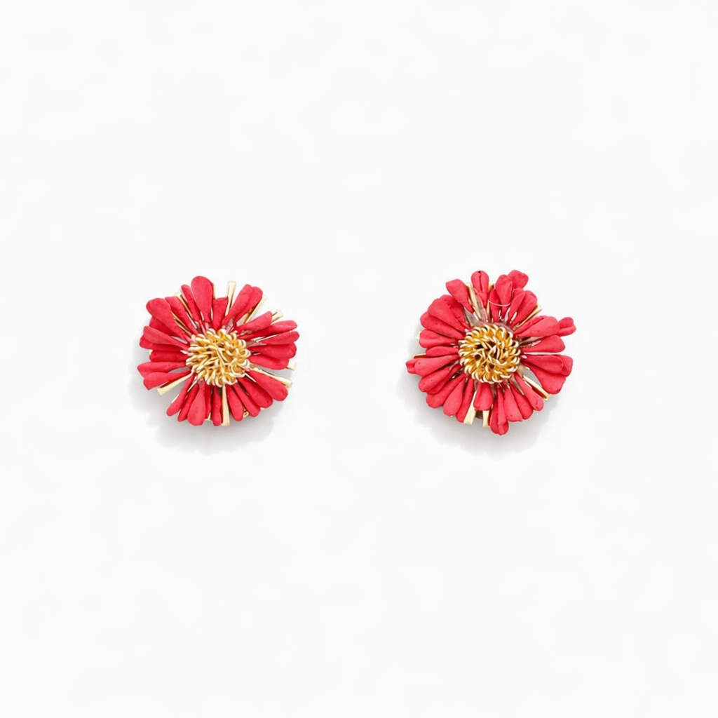 Pendientes Margaritas Rojos