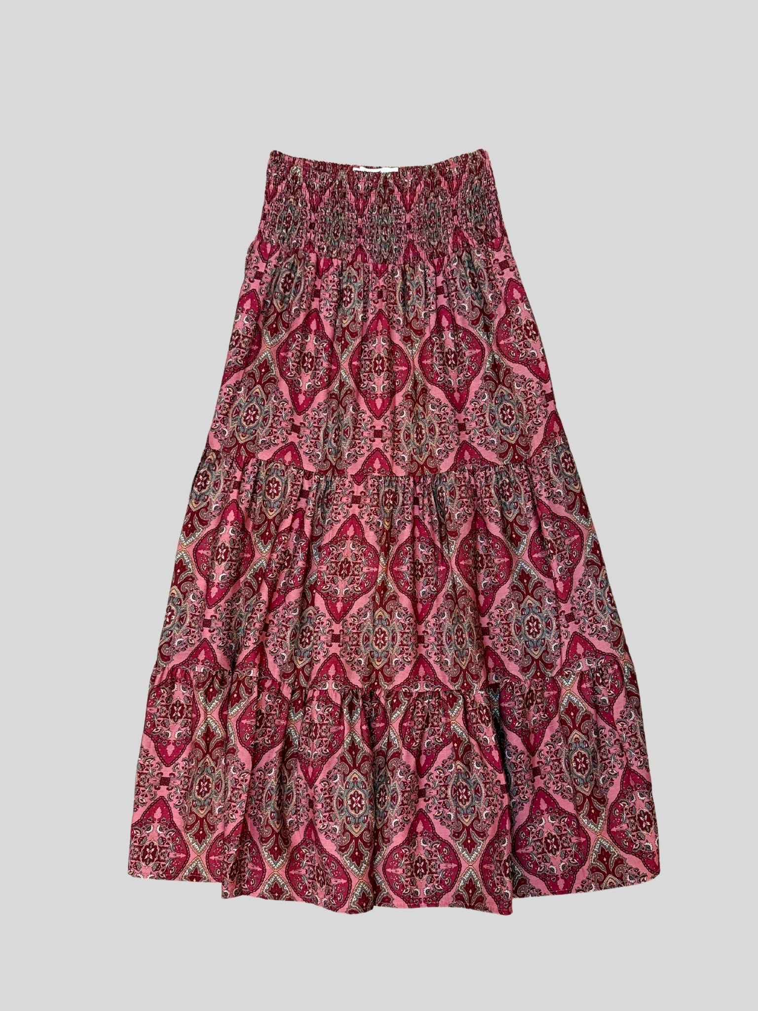 Falda Capri Estampado Burdeos