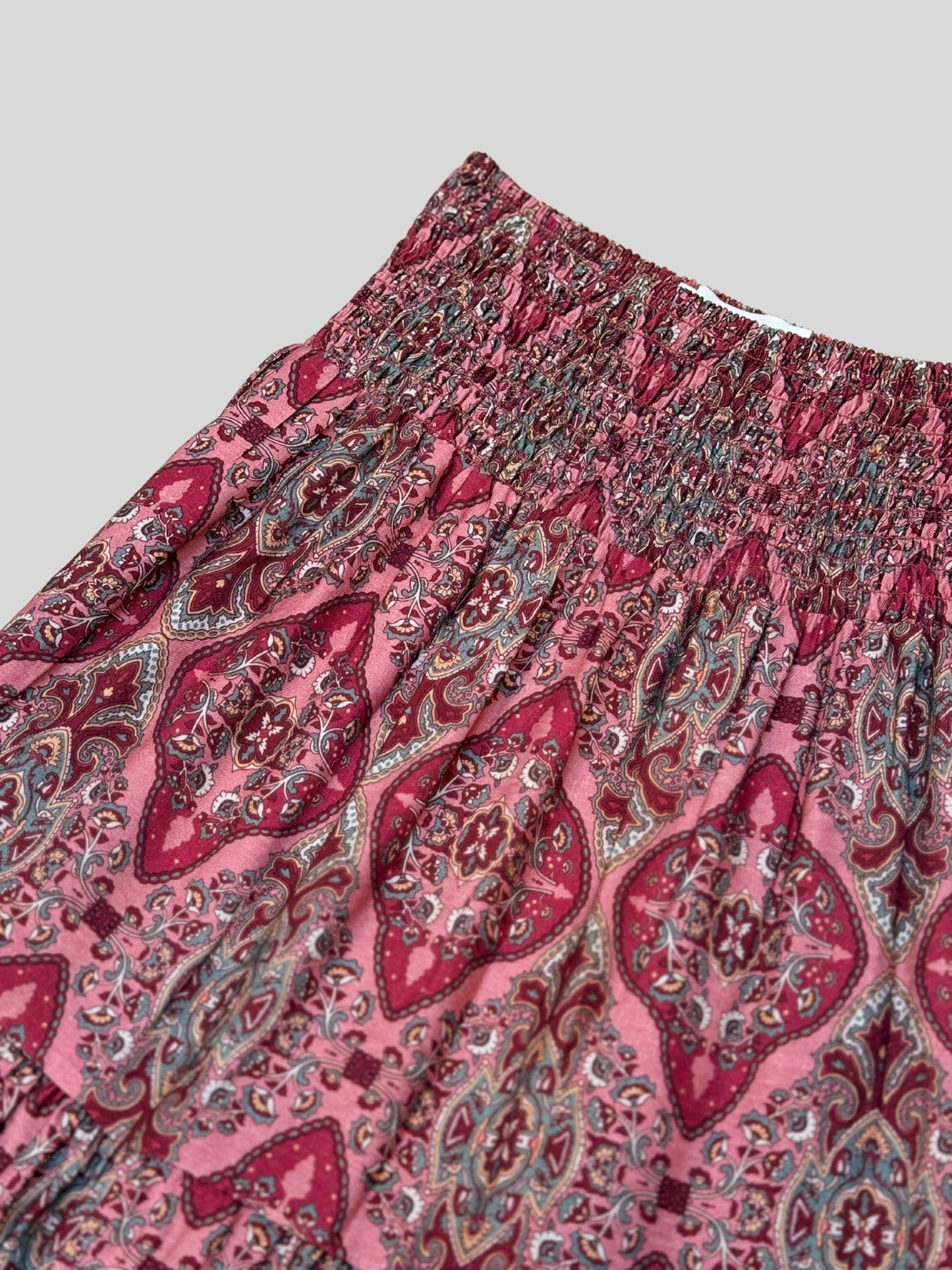 Falda Capri Estampado Burdeos