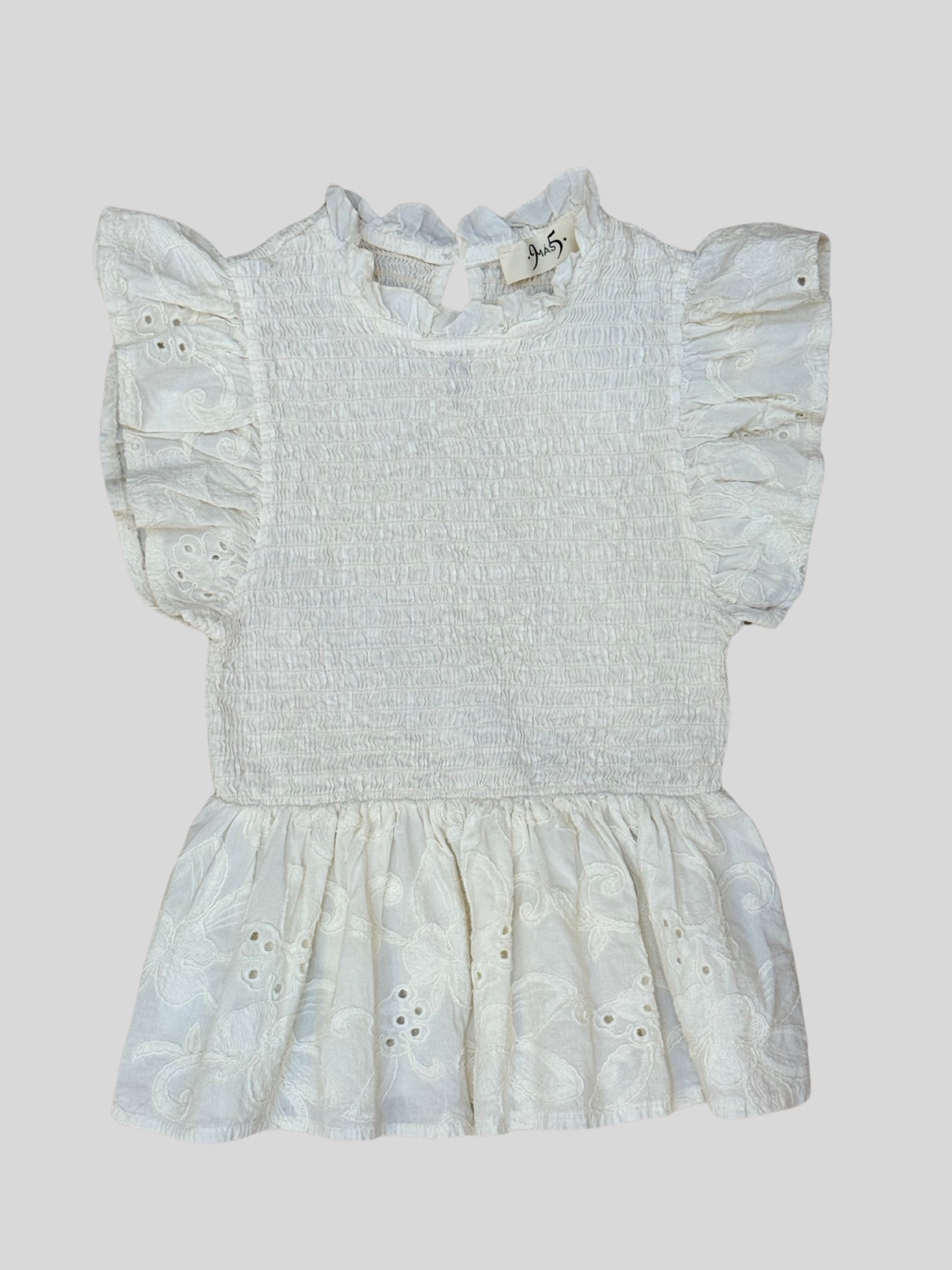 Camisa Nido de Abeja Calados Beige