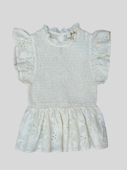 Camisa Nido de Abeja Calados Beige