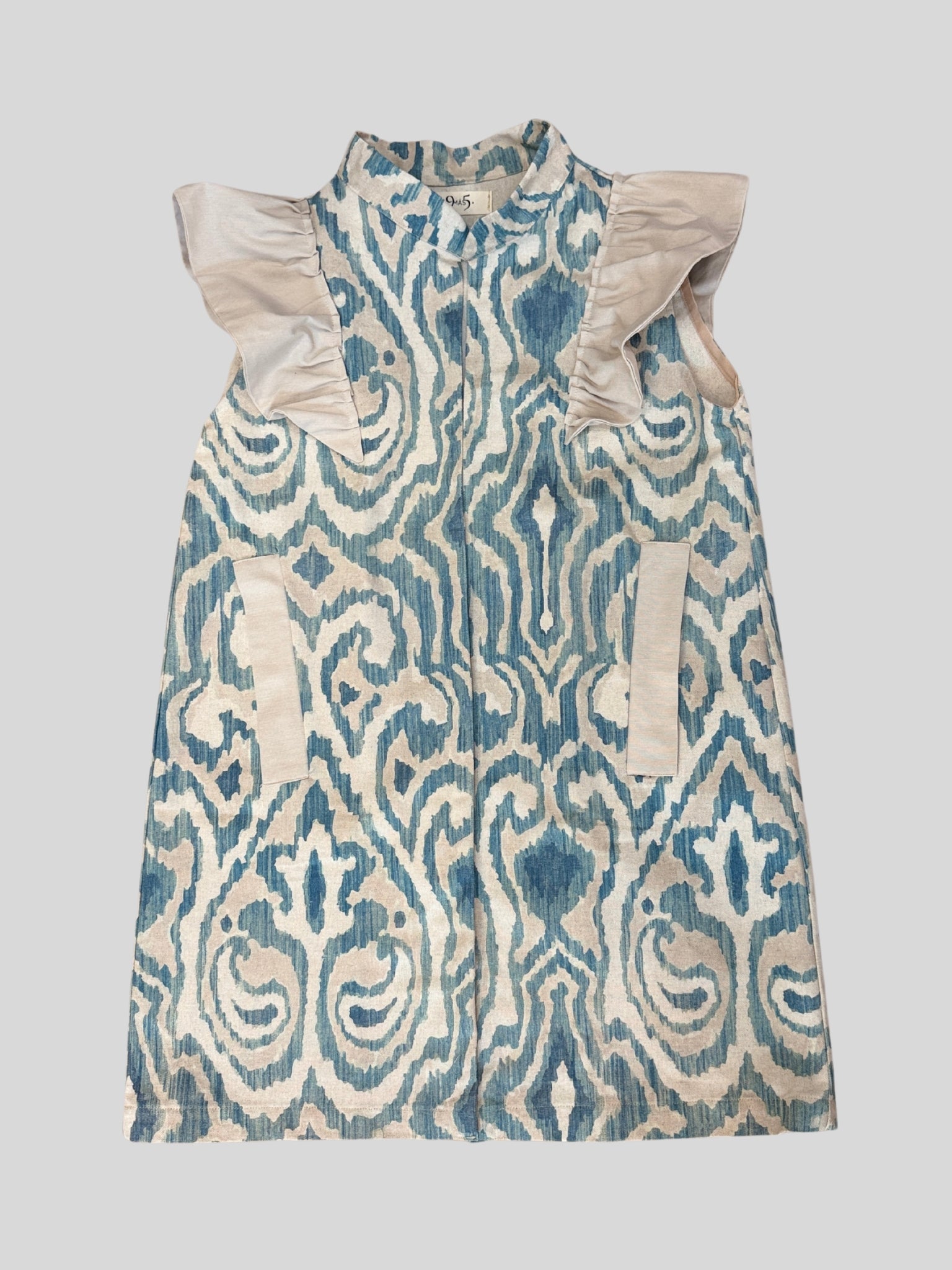Chaleco 9MÁS5 Azul y Beige