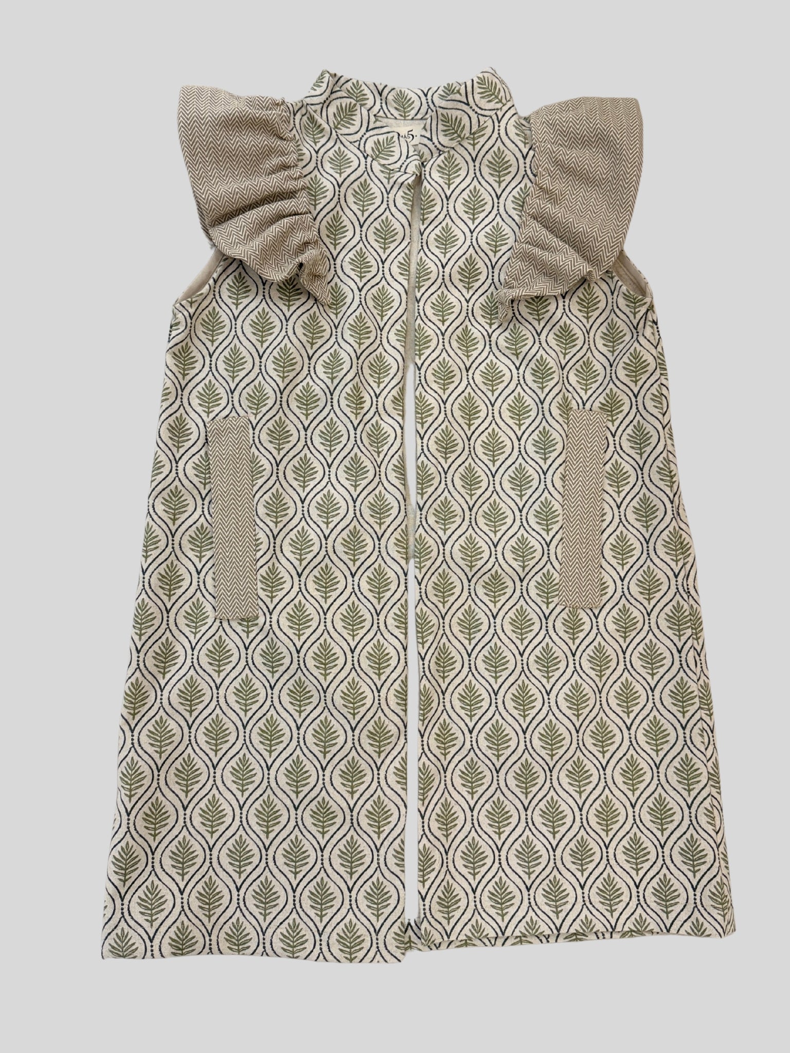 9MÁS5 Green and Rustic Beige Vest