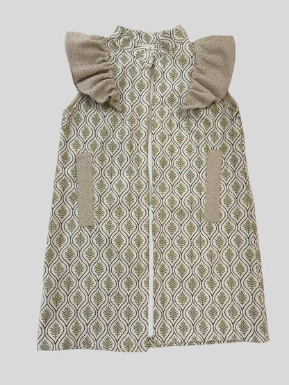 9MÁS5 Green and Rustic Beige Vest
