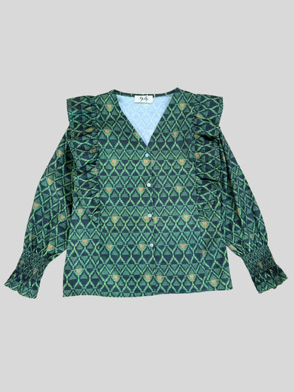 Camisa Bloom Verde y Gris