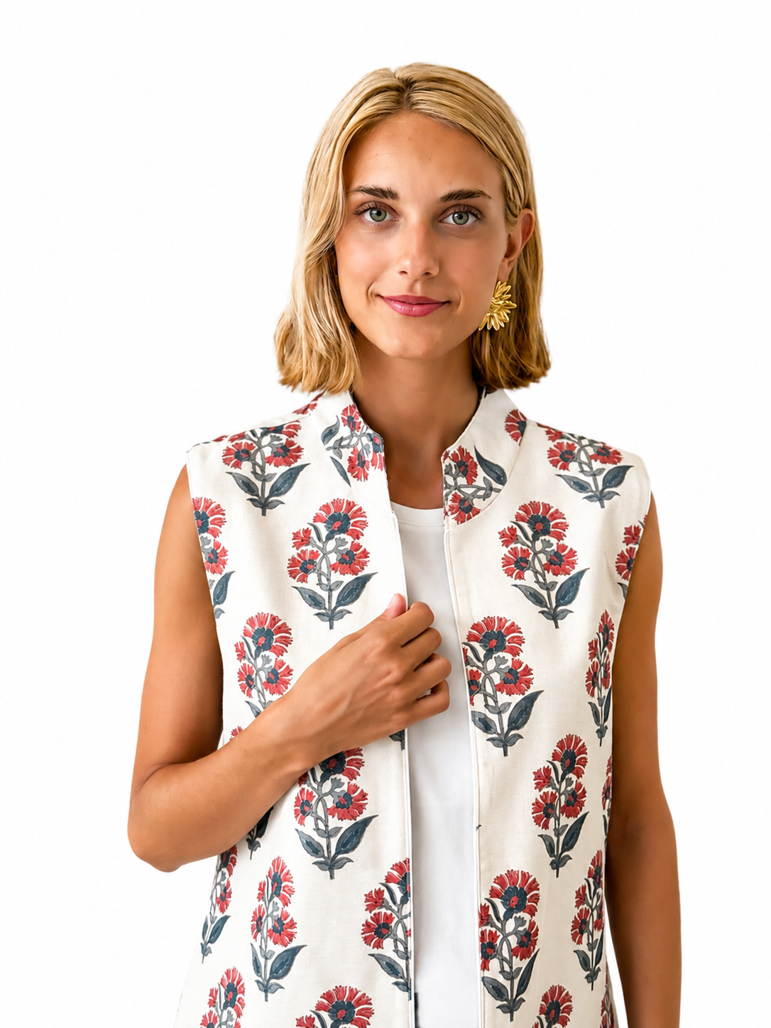9MÁS5 Green and Rustic Beige Vest
